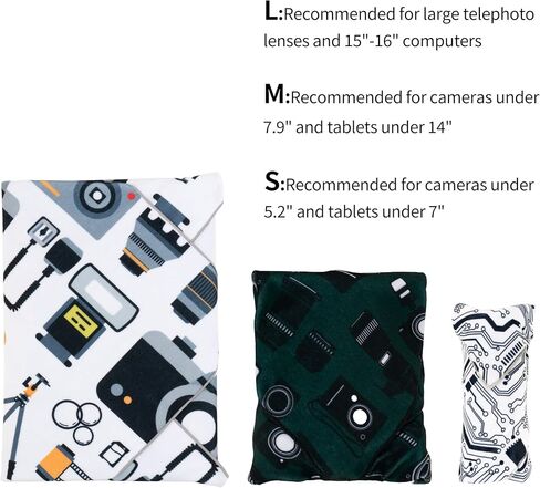 3pcs Camera wrap, Protective Wrap, Magic Self-Adhesive Cloth, Anti-scratch Lens Camera Wrap, Folding, Washable, Lens pouches, Soft cloth with a sticky for camera in Kuwait