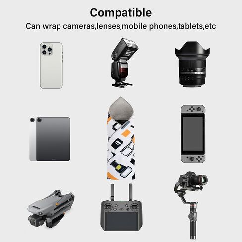 3pcs Camera wrap, Protective Wrap, Magic Self-Adhesive Cloth, Anti-scratch Lens Camera Wrap, Folding, Washable, Lens pouches, Soft cloth with a sticky for camera in Kuwait