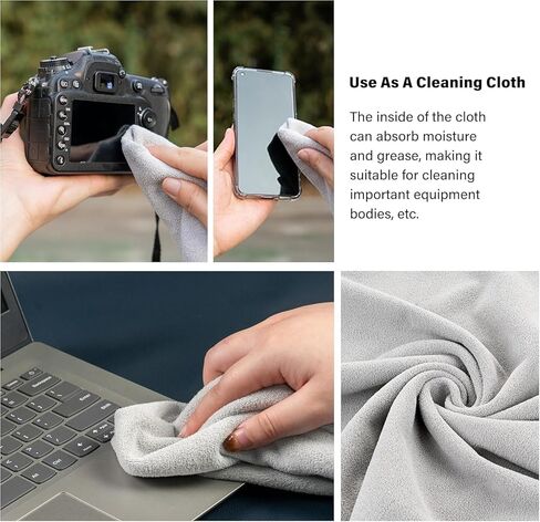 3pcs Camera wrap, Protective Wrap, Magic Self-Adhesive Cloth, Anti-scratch Lens Camera Wrap, Folding, Washable, Lens pouches, Soft cloth with a sticky for camera in Kuwait