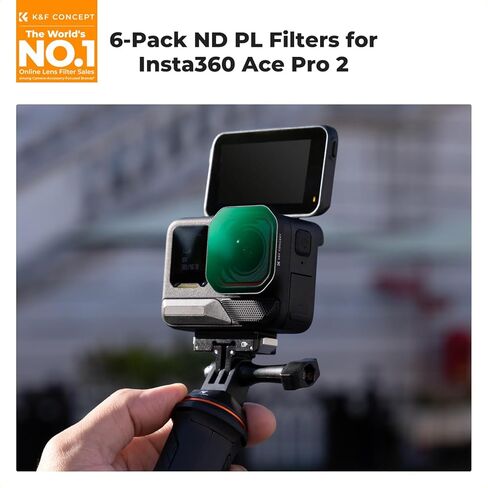 K & F Concept ND FILTER متوافق مع Insta360 Ace Pro 2 ، 6 PLE ND8 ND16 ND32 ND64 ND128 DOLORISER CHENTRAL CHENTRAL FILTER ACTOINCOSES CAMERASES ، in Saudi Arabia
