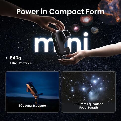 DWARFLAB Dwarf Mini Smart Telescope - تلسكوب فلكي فائق الحمل 1.85 رطل للتصوير الفلكي مع مرشحات مدمجة، GOTO التلقائي، وضع AZ/EQ والمعالجة السحابية، مثالي لجميع الأعمار in Kuwait