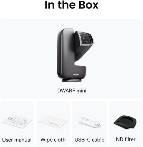 DWARFLAB Dwarf Mini Smart Telescope - تلسكوب فلكي فائق الحمل 1.85 رطل للتصوير الفلكي مع مرشحات مدمجة، GOTO التلقائي، وضع AZ/EQ والمعالجة السحابية، مثالي لجميع الأعمار in Kuwait