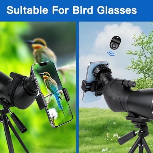 New Universal Phone Adapter for Binoculars Monocular Spotting Scope Telescope Microscope - Turn Your Optics into Smartphone Digiscoping Adapter, with Wireless Shutter Mode in Kuwait