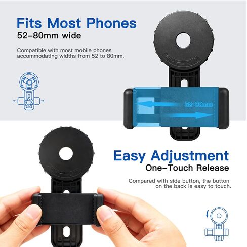 New Universal Phone Adapter for Binoculars Monocular Spotting Scope Telescope Microscope - Turn Your Optics into Smartphone Digiscoping Adapter, with Wireless Shutter Mode in Kuwait