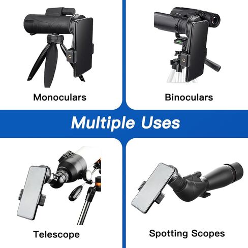 New Universal Phone Adapter for Binoculars Monocular Spotting Scope Telescope Microscope - Turn Your Optics into Smartphone Digiscoping Adapter, with Wireless Shutter Mode in Kuwait