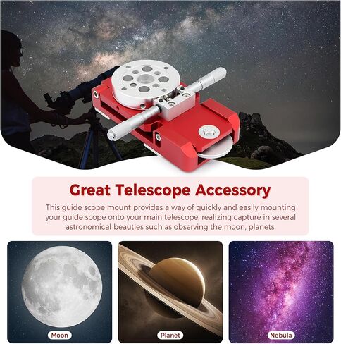 Astromania Deluxe Finderscope دليل نطاق جبل، تلسكوب معدني أحمر جبل بسرعة دليل نطاق دليل على التلسكوبات الفلكية، ملحقات التلسكوب لمحاذاة دقيقة من المنظار in Kuwait