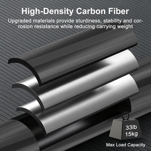 Tripod Extension Rod, Carbon Fiber Tripod Extension Pole with Arca Port, 2 Section Center Columns Monopod Extender Tube, 12.8"-23" Telescopic Stick Rod with 1/4" & 3/8" Screw for Tripod/Gimbal Mount in Kuwait