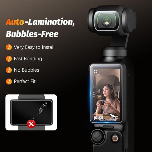 واقي شاشة عدسة AMAZEAR لـ DJI Osmo Pocket 4/3 / Xtra Muse (6 عبوات)، ملحقات Pocket4 واقي شاشة من الزجاج المقسى شاشة OLED، حماية كاملة، فائقة الدقة، صلابة 9H، مقاومة للخدش in Kuwait