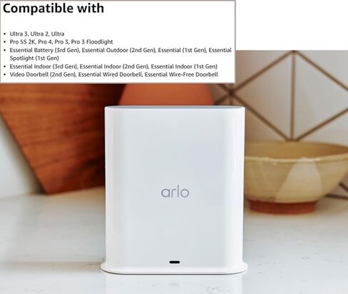 محطة قاعدة Arlo Pro SmartHub - تربط الكاميرات بشبكة Wi-Fi - تعمل مع Ultra 2، Ultra، Pro 5S 2K، Pro 4، Pro 3، Pro 2، الكاميرات الأساسية - ضمان 90 يومًا + اشتراك مجاني لمدة 30 يومًا (تجديد معتمد) in Kuwait