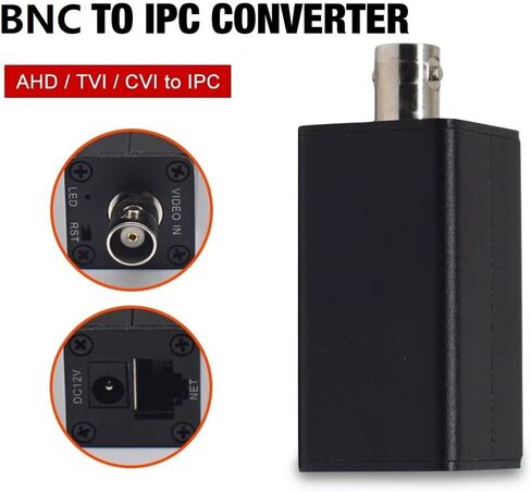 DIYSecuritycameraworld AHD/TVI/CVI كاميرا مصدر الإشارة إلى محول كاميرا IP 2MP 1080P Full HD، بروتوكول ON-VIF، مخرج RJ45 لأنظمة NVR. in Kuwait