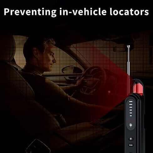Anti-Spy Hidden Camera Detector 6-in-1, GPS Tracker & Bug Detector, RF Signal Scanner, Rechargeable Privacy Protector for Travel, Hotel, Home, Office & Car (Black) in Kuwait