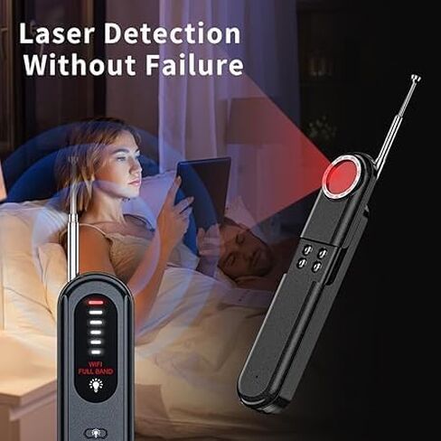 Anti-Spy Hidden Camera Detector 6-in-1, GPS Tracker & Bug Detector, RF Signal Scanner, Rechargeable Privacy Protector for Travel, Hotel, Home, Office & Car (Black) in Kuwait