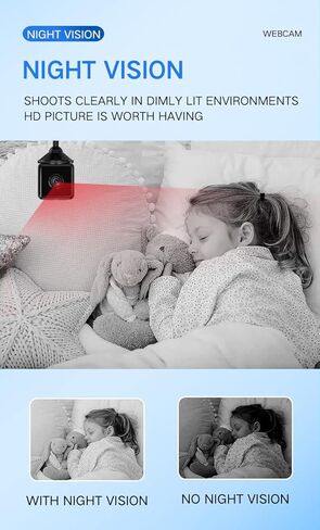 Mini Indoor Wireless WiFi Camera Spy Small Home Security Hidden Cameras Body Small Outdoor Camara Micro Nanny Cam Pet Dog Babysitter House Security Cams Room Cams No Need Wifi Cam Compatible Android in Kuwait