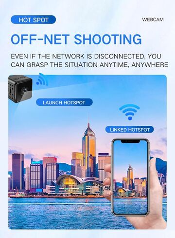 Mini Indoor Wireless WiFi Camera Spy Small Home Security Hidden Cameras Body Small Outdoor Camara Micro Nanny Cam Pet Dog Babysitter House Security Cams Room Cams No Need Wifi Cam Compatible Android in Kuwait