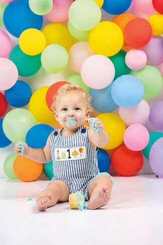 Mud Pie Baby Boy "One" First Birthday Smocked Jon Jon, 12-18 Months in Kuwait