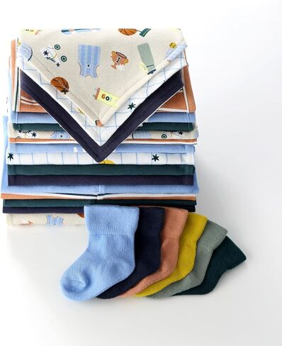 The Peanutshell 23-Piece Baby Boy Clothing Set, 100% Cotton, Newborn Essentials Must Haves, Blue & Multicolor in Kuwait