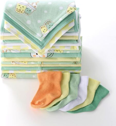 The Peanutshell 23-Piece Gender Neutral Baby Clothing Set, 100% Cotton, Newborn Essentials Must Haves, Cu-Tea in Kuwait