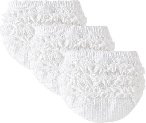 SOBOWO Baby Girl Bloomers غطاء حفاضات مكشكش للفتيات مضلع 3 قطع ملابس داخلية للأطفال حديثي الولادة من أجل سحق الكيك، يوميًا in Kuwait