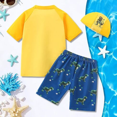 Toddler Boy Quick Dry Swimsuits Two Piece Swim Set Beach Swim Trunks Shirt Sun Protection Bathing Suit Swimwear Kids 2-8Y in Kuwait