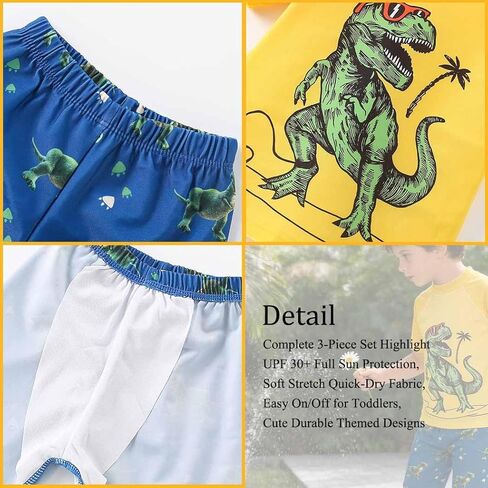Toddler Boy Quick Dry Swimsuits Two Piece Swim Set Beach Swim Trunks Shirt Sun Protection Bathing Suit Swimwear Kids 2-8Y in Kuwait