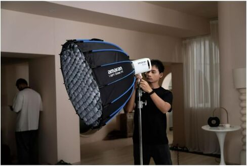 Amaran Light Dome 90 ، 3ft (90cm) Bowens Bowens Mountbox الكبير مع تصميم سريع للإفراج ، ومعدل الضوء الطبيعي ذو 16 جانبًا للقطات الجماعية ، والمقابلات ، وإعدادات الاستوديو ، متوافقة مع أضواء Amaran in Saudi Arabia