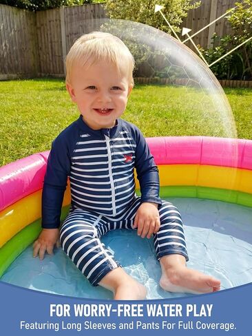 2 Pack Baby Toddler Boy Swimsuit UPF 50+ Sun Protection Long-Sleeve Zip Rashguards One Piece Bathing Suit for 3-36M in Kuwait