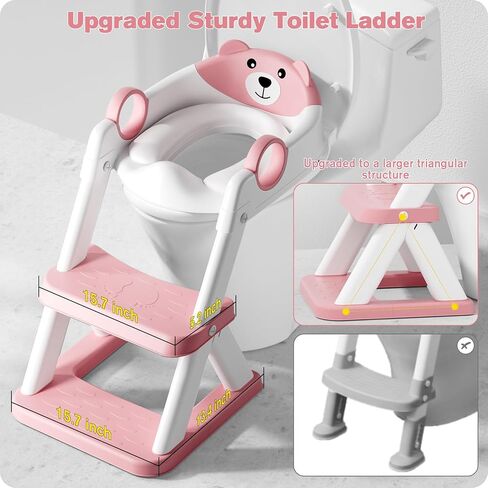 Potty Training Seat, Upgrade Toddler Toilet Seat for Kids Boys Girls, 2 in 1 Potty Training Toilet, Splash Guard Anti-Slip Pad Step Stool in Kuwait