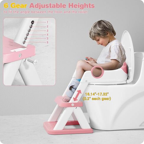 Potty Training Seat, Upgrade Toddler Toilet Seat for Kids Boys Girls, 2 in 1 Potty Training Toilet, Splash Guard Anti-Slip Pad Step Stool in Kuwait