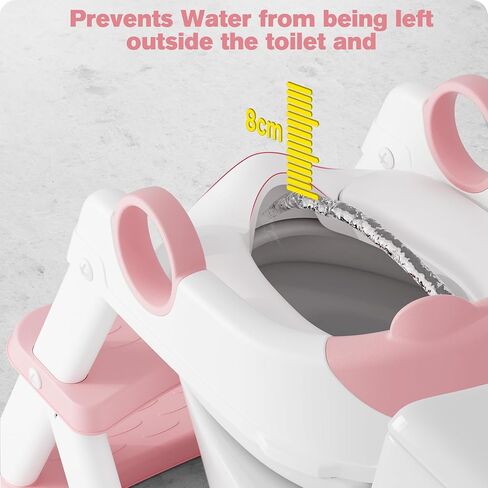 Potty Training Seat, Upgrade Toddler Toilet Seat for Kids Boys Girls, 2 in 1 Potty Training Toilet, Splash Guard Anti-Slip Pad Step Stool in Kuwait
