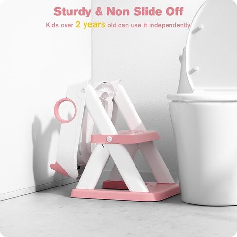 Potty Training Seat, Upgrade Toddler Toilet Seat for Kids Boys Girls, 2 in 1 Potty Training Toilet, Splash Guard Anti-Slip Pad Step Stool in Kuwait