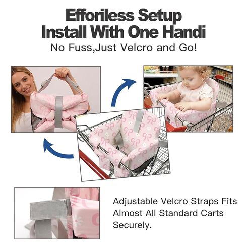 Padded Shopping Cart Cover for Baby Boy & Girl, High Chair Cover for Restaurant Seat, Machine Washable Infant Toddler Buggy Seat Cover (Pink Bow) in Kuwait