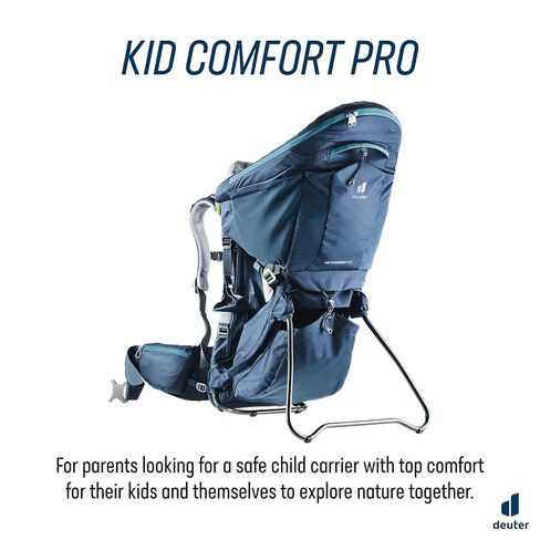 حقيبة ظهر Deuter Kid Comfort Pro لحمل الأطفال للسفر والمشي لمسافات طويلة مع الأطفال الصغار - منتصف الليل in Kuwait