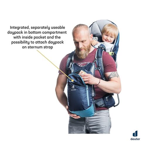 حقيبة ظهر Deuter Kid Comfort Pro لحمل الأطفال للسفر والمشي لمسافات طويلة مع الأطفال الصغار - منتصف الليل in Kuwait