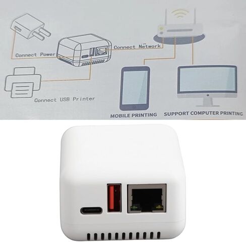 خادم طباعة شبكة USB 2.0، خادم مشاركة طباعة LAN، مصدر طاقة من النوع C لنظام Android لنظام Linux 3.4 100240V (قابس أمريكي) in Kuwait
