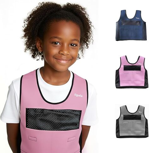 Sensory Toddler Weighted Vest | Weighted Compression Vest for Autistic Kids with 6 Removable Weight Pads | Neoprene Calming Pressure Jacket for Adhd Spd Overload (BLUE, M) in Saudi Arabia