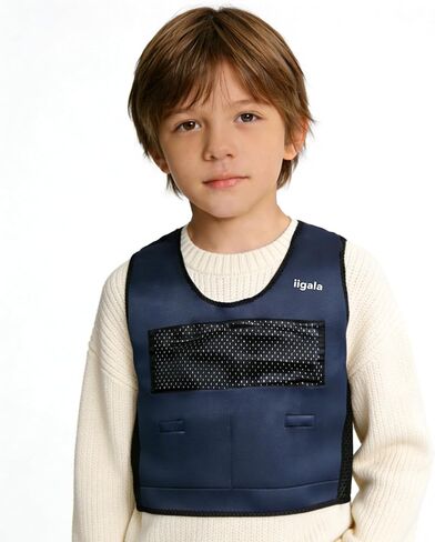 Sensory Toddler Weighted Vest | Weighted Compression Vest for Autistic Kids with 6 Removable Weight Pads | Neoprene Calming Pressure Jacket for Adhd Spd Overload (BLUE, M) in Saudi Arabia