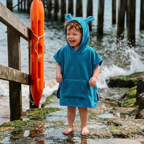 Multitrust Toddler Baby Girl Boy Terry Beach Swimsuit Cover Up Ears Hooded Pool Bath Poncho Cloak Bathing Suit Cover-Up in Saudi Arabia