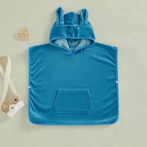 Multitrust Toddler Baby Girl Boy Terry Beach Swimsuit Cover Up Ears Hooded Pool Bath Poncho Cloak Bathing Suit Cover-Up in Saudi Arabia