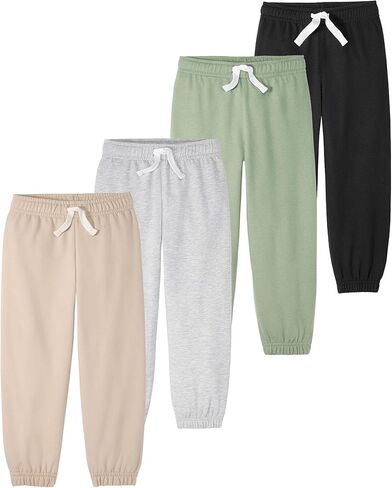 Garanimals Baby & Toddler Boy Jogger Pants, Size 0-6T, Multi-Pack | Machine-Washable Kid's Clothes, Casual Everyday Outfits, Pull-On Style Pants, OEKO-TEX Standard 100 Certified in Kuwait