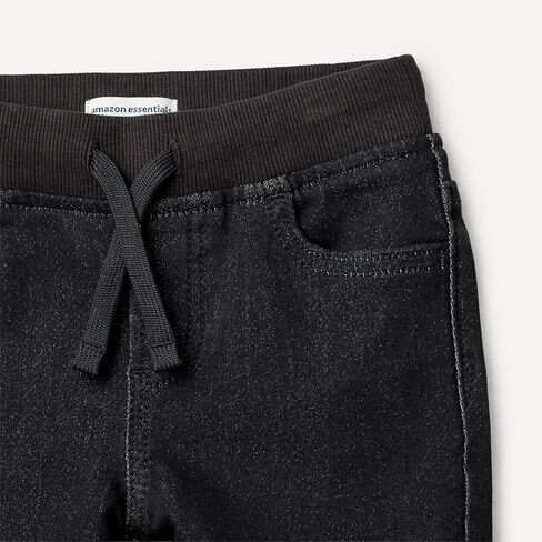 Amazon Essentials Unisex Babies' Soft Stretch Pull-On Jeans, Black Wash, 3T in Kuwait