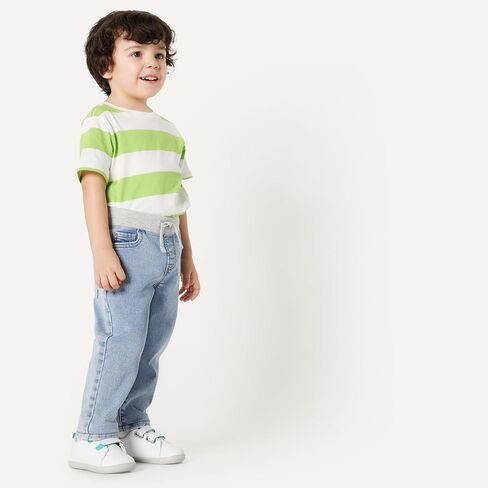 Amazon Essentials بنطال جينز ناعم قابل للتمدد للأطفال من الجنسين، لون حجري فاتح، 3T in Kuwait