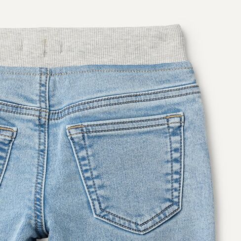 Amazon Essentials Unisex Babies' Soft Stretch Pull-On Jeans, Stone Light Wash, 2T in Kuwait