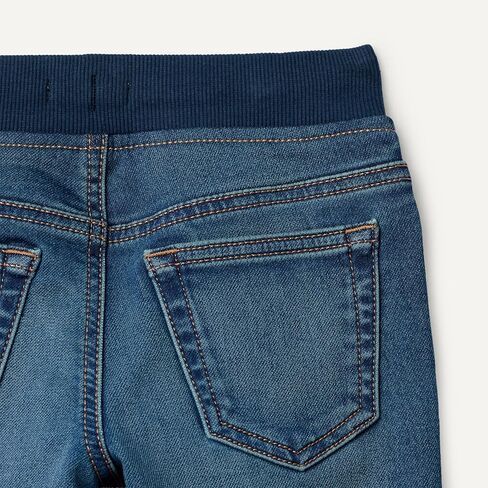 Amazon Essentials Unisex Babies' Soft Stretch Pull-On Jeans, Stone Medium Wash, 4T in Kuwait