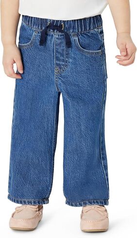 Amazon Essentials Baby Girls' Soft Stretch Relaxed-Fit Wide Leg Jeans in Kuwait