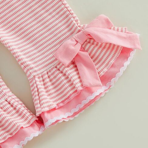 Toddler Kids Girl Birthday Outfit B-Day Party Overalls 1st 2nd 3rd 4th 5th BDay Romper Striped Bell Bottoms Jumpsuit in Kuwait