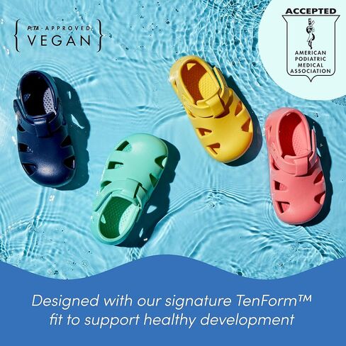 Ten Little Splash Sandals for Toddlers, Kids & Baby - APMA-Approved, Closed Toe, Adjustable Toddler Sandals for Boys & Girls - Flexible EVA, Lightweight, Quick Drying Water Shoes for Kids in Saudi Arabia