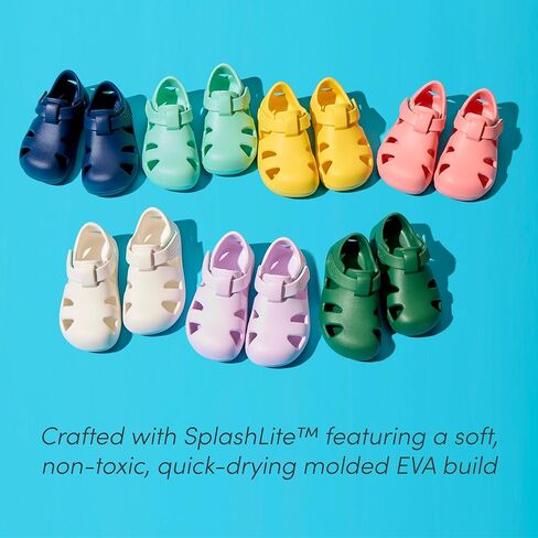 Ten Little Splash Sandals for Toddlers, Kids & Baby - APMA-Approved, Closed Toe, Adjustable Toddler Sandals for Boys & Girls - Flexible EVA, Lightweight, Quick Drying Water Shoes for Kids in Saudi Arabia