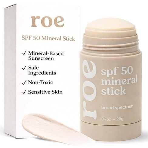Roe Wellness- Baby Sunscreen Stick SPF 50 Roll-on Stick Clean Clean Malpenties Zinc Oxide | Face & Body UVA و UVB Protection للأطفال الصغار ، الأطفال حديثي الولادة in Saudi Arabia
