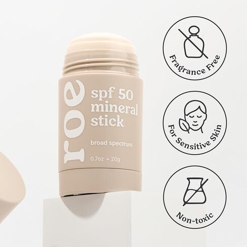 Roe Wellness- Baby Sunscreen Stick SPF 50 Roll-on Stick Clean Clean Malpenties Zinc Oxide | Face & Body UVA و UVB Protection للأطفال الصغار ، الأطفال حديثي الولادة in Saudi Arabia
