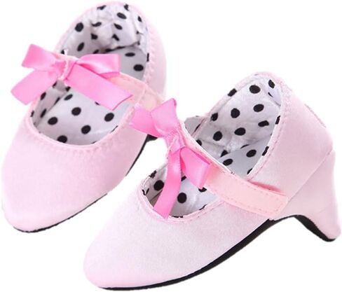 Newborn Baby Girls Princess Shoes with High Heels Bowknot Soft Sole Crib Shoes Infant Girl Photography Props in Saudi Arabia